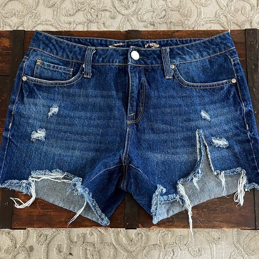 Seven Dark Wash Denim Cutoffs 4" Inseam Size 8